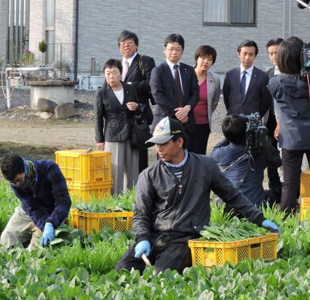 太田市内の農業関係の外国人労働者の状況視察の写真